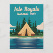 アイルロイヤルナショナルパークキャンピングイラストレーション シーズンポストカード (正面)