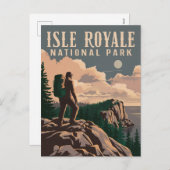 アイルロイヤルナショナルパークバックパッキングトラベルアート シーズンポストカード (正面/裏面)