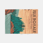 アイルロイヤルナショナルパークミシガンヴィンテージ フリースブランケット (正面(横))