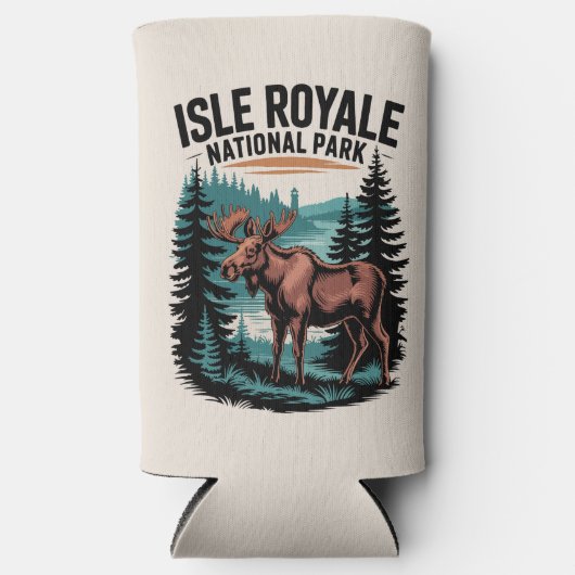 アイルロイヤル国立公園レイクスーペリアを探索 スリム缶クーラー (正面)