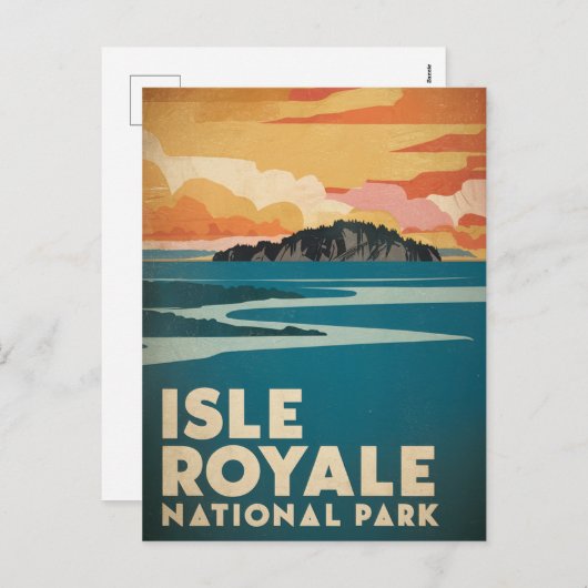 アイルロイヤル国立公園レトロポスター シーズンポストカード (正面/裏面)