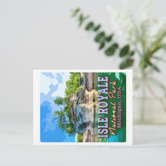 アイルロイヤル国立公園 – ミシガン統一された州 ポストカード (スタンド正面)