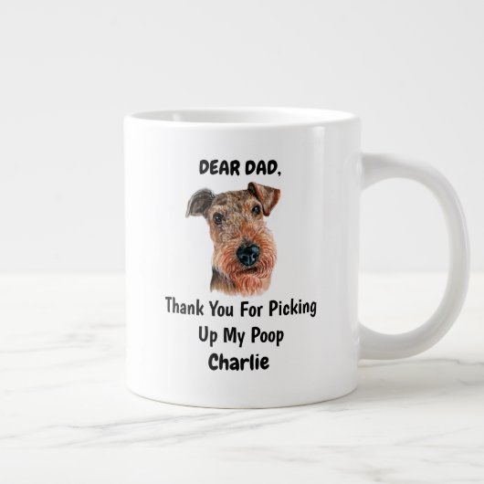 アイレおもしろいデールテリアパパウォーターカラーキニーアート ジャンボコーヒーマグカップ (右)