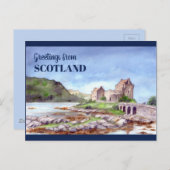 アイレアドナン城ウォーター絵画カラー ポストカード (正面/裏面)