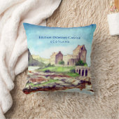 アイレアドナン城スコットランドウォーター絵画カラー クッション (ブランケット)