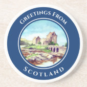 アイレアドナン城スコットランドウォーター絵画カラー コースター (正面)