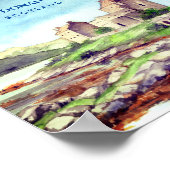 アイレアドナン城スコットランドウォーター絵画カラー ポスター (角)