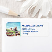 アイレアドナン城スコットランドウォーター絵画カラー ラベル (インサイチュ)