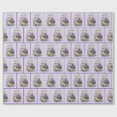 アイレットファッションドの古いパンジーのバスケット ラッピングペーパー (フラット)