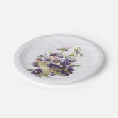 アイレットレースのパープルパンシーバスケット ペーパープレート (アングル)