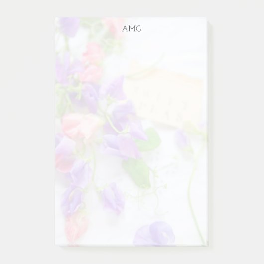 アイレット生地の上の甘いエンドウ ポストイット (正面)