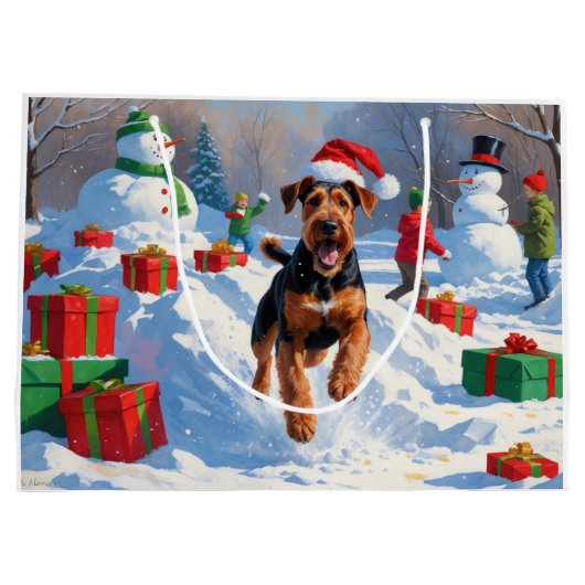 アイレデールクリスマスフェスティバルスノーシーン ラージペーパーバッグ (裏面)