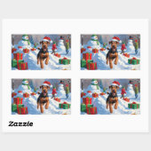 アイレデールクリスマスフェスティバルスノーシーン 長方形シール (シート)