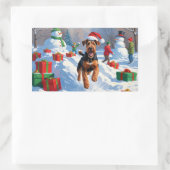 アイレデールクリスマスフェスティバルスノーシーン 長方形シール (バッグ)