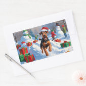 アイレデールクリスマスフェスティバルスノーシーン 長方形シール (封筒)