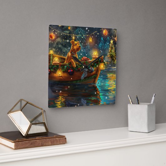 アイレデールクリスマスフェスティバル航海 スクエア壁時計 (オフィス)