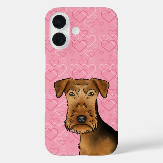 アイレデールテリアかわいい犬の頭オンピンクハート Case-Mate iPhoneケース (裏面)
