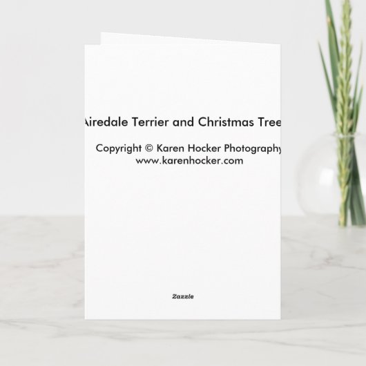 アイレデールテリアとクリスマスツリー シーズンカード (裏面)