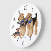 アイレデールテリアアメリカンフラッグ ラージ壁時計 (傾斜)