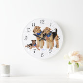 アイレデールテリアアメリカンフラッグ ラージ壁時計 (ホーム)