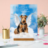 アイレデールテリアエンジェル犬の名前ペット記念碑 アクリルサイン (ウェディング)