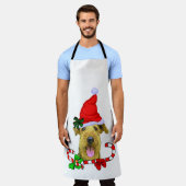 アイレデールテリアクリスマス エプロン (着用した状態)