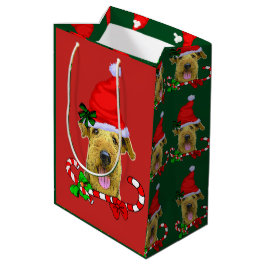 アイレデールテリアクリスマス ミディアムペーパーバッグ