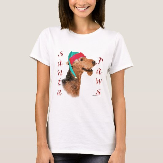 アイレデールテリアサンタポーズ Tシャツ (正面)