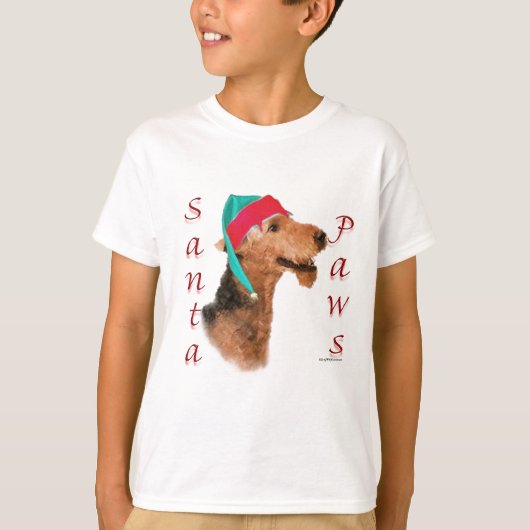 アイレデールテリアサンタポーズ Tシャツ (正面)