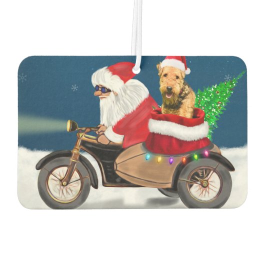 アイレデールテリアドッグクリスマスサンタクロース カーエアーフレッシュナー (裏面)