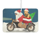 アイレデールテリアドッグクリスマスサンタクロース カーエアーフレッシュナー (正面)