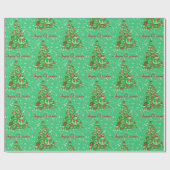 アイレデールテリアドッグクリスマスツリーホリデーボウ ラッピングペーパー (フラット)