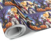 アイレデールテリアドッグスパンプキンハロウィンおもしろい ラッピングペーパー (ロールコーナー)