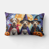 アイレデールテリアドッグスパンプキンハロウィンおもしろい ランバークッション (裏面)