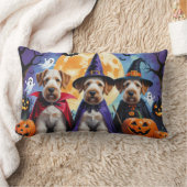 アイレデールテリアドッグスパンプキンハロウィンおもしろい ランバークッション (ブランケット)