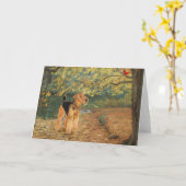 アイレデールテリアバードウォッチング カード (黄色い花)