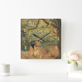 アイレデールテリアバードウォッチング スクエア壁時計 (ホーム)