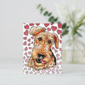 アイレデールテリアピンクハートズバレンタインデー シーズンポストカード (スタンド正面)