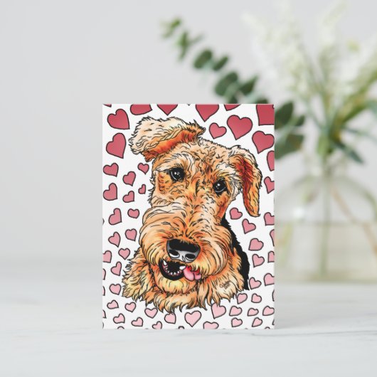 アイレデールテリアピンクハートズバレンタインデー シーズンポストカード (スタンド正面)