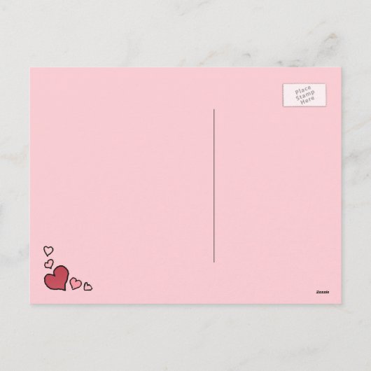 アイレデールテリアピンクハートズバレンタインデー シーズンポストカード (裏面)