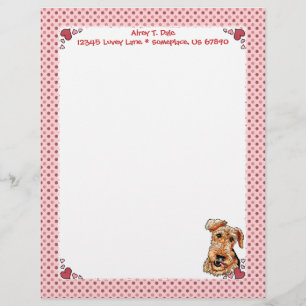 アイレデールテリアピンクハートズバレンタインデー レターヘッド