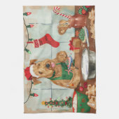 アイレデールテリアホリデーベーキング:フェスティバルクリスマス キッチンタオル (縦)