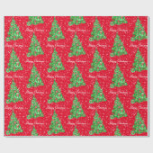 アイレデールテリアードッグクリスマスツリーレッドホリデイ ラッピングペーパー (フラット)