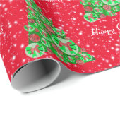 アイレデールテリアードッグクリスマスツリーレッドホリデイ ラッピングペーパー (ロールコーナー)