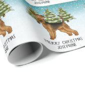 アイレデールテリアードッグスノーウィーウィンターフォレストフェスティバル ラッピングペーパー (ロールコーナー)