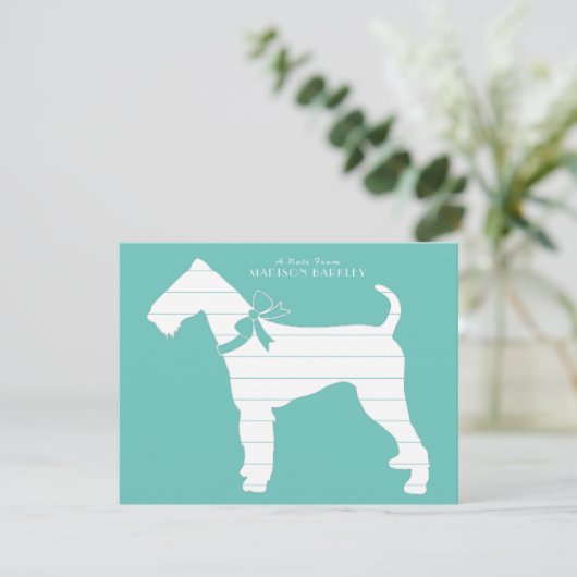 アイレデールテリアードッグパピー サンキューカード (スタンド正面)