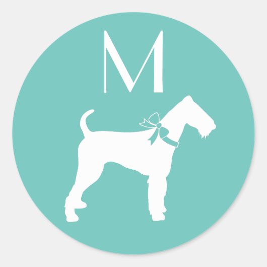 アイレデールテリアードッグパピー ラウンドシール (正面)