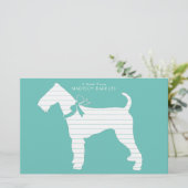 アイレデールテリアードッグパピー 便箋 (スタンド正面)