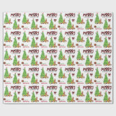 アイレデールテリア犬、鳥、クリスマスツリー ラッピングペーパー (フラット)