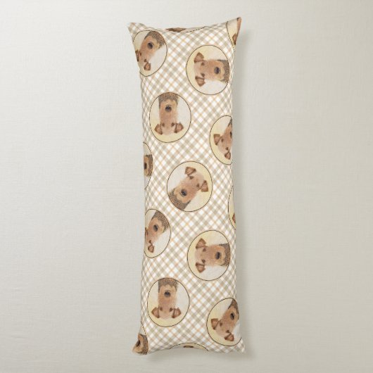 アイレデールテリア絵を描ーのかわいいオリジナルドッグアート ボディピロー (裏面 (縦))